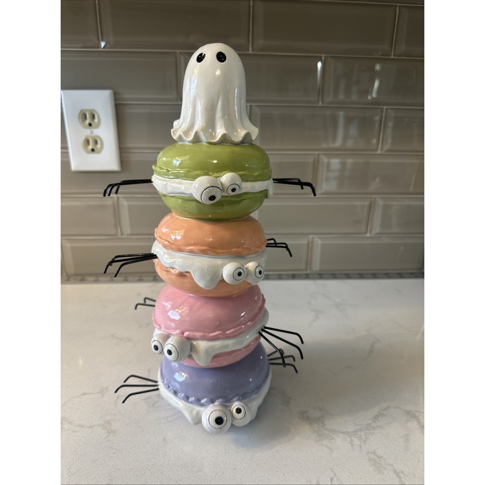Stacked‎ ceramic figurine. Ghost, Macaron Cookies, Spider Legs
